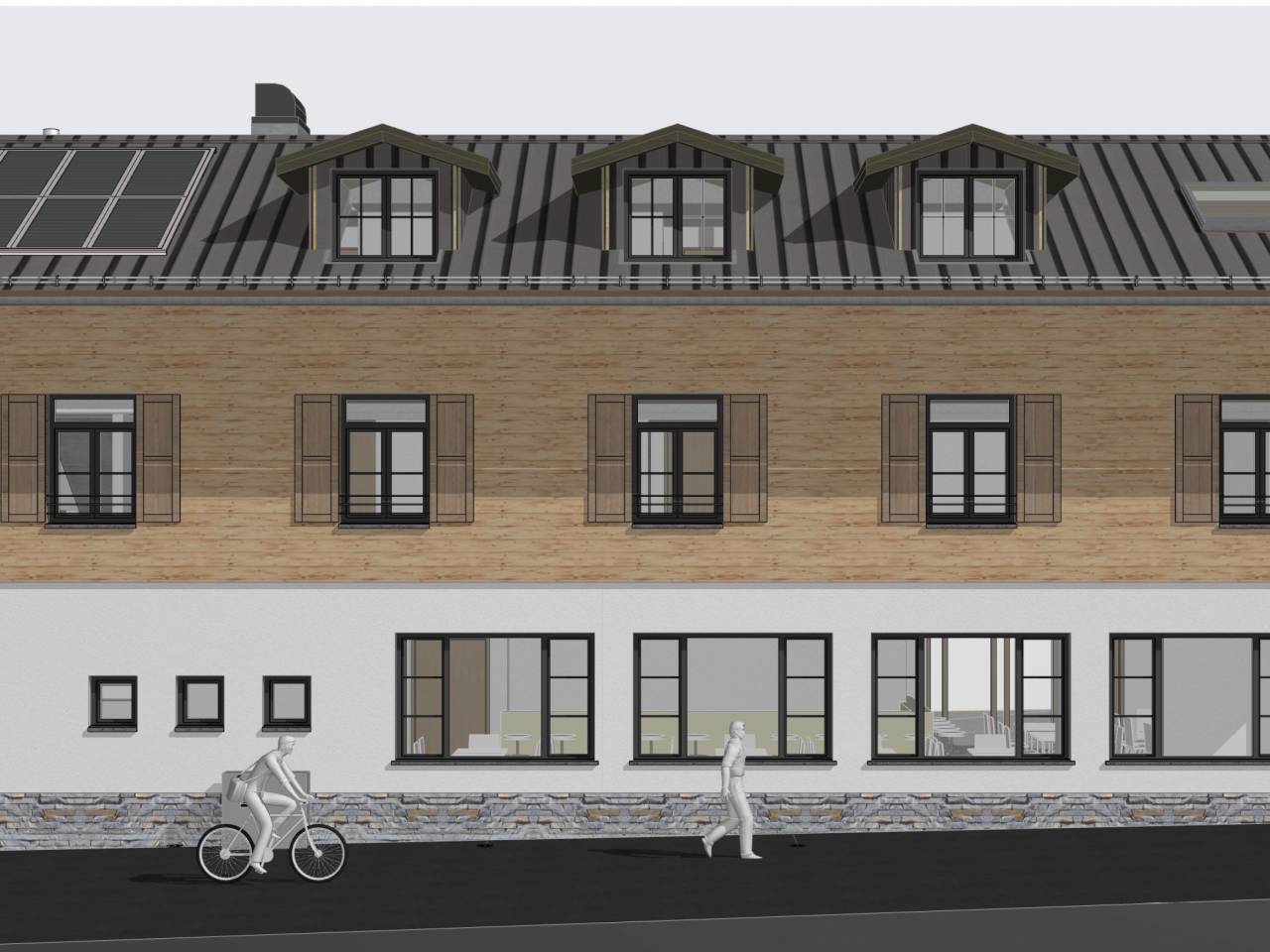 Seitenansicht Restaurant Berggold 3D Modell