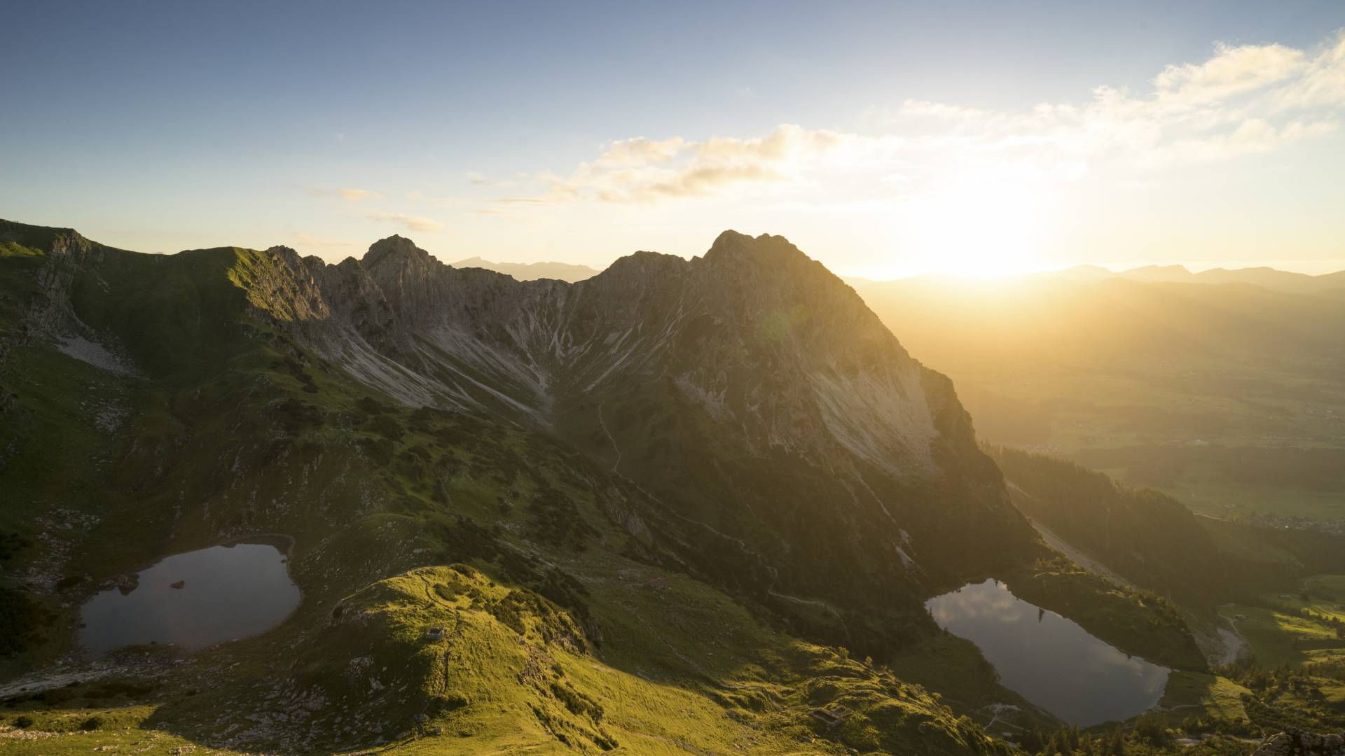 Sonnenuntergang an den Gaisalpseen