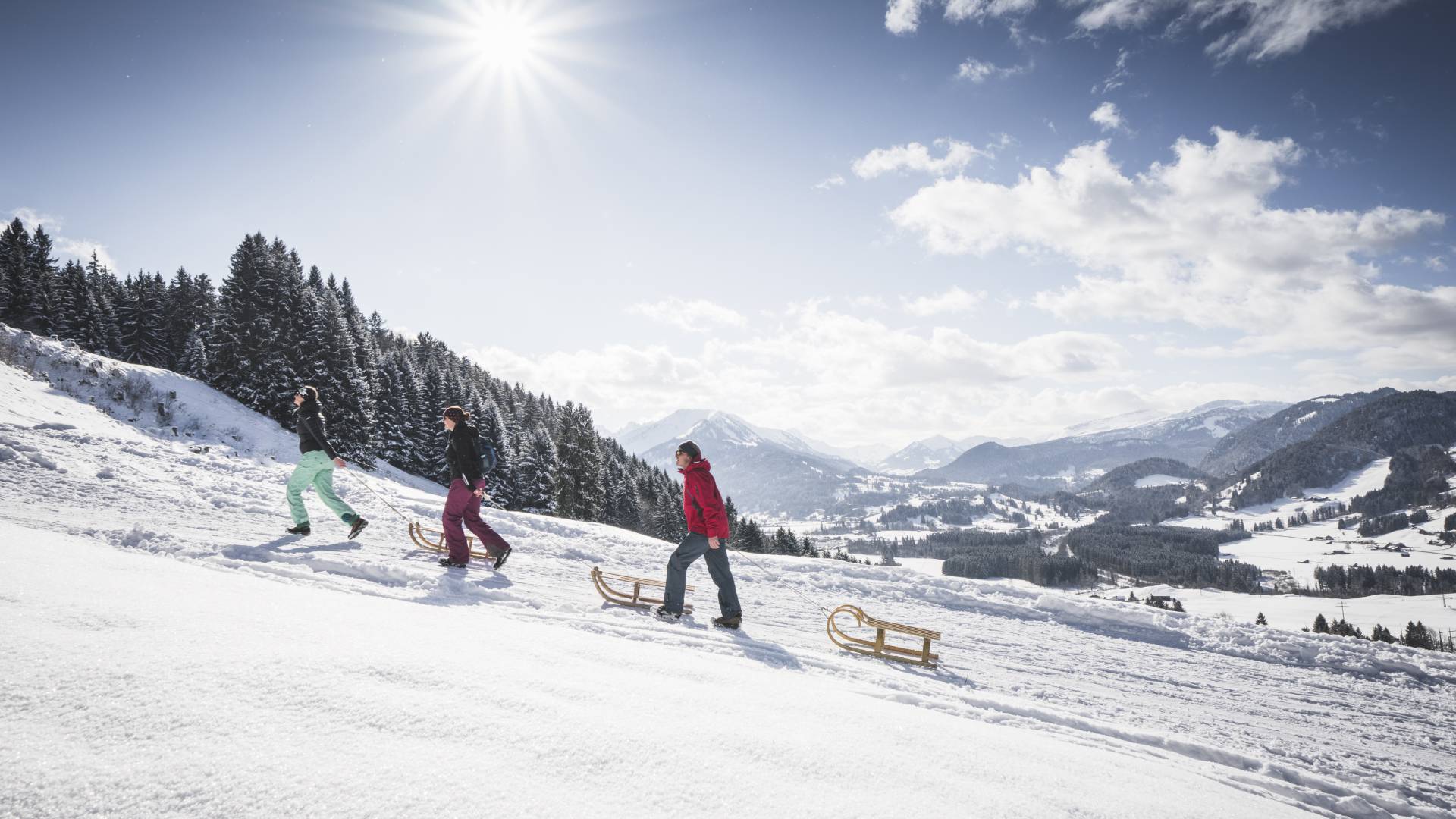 Gruppenwanderung zur Gaisalpe im Winter