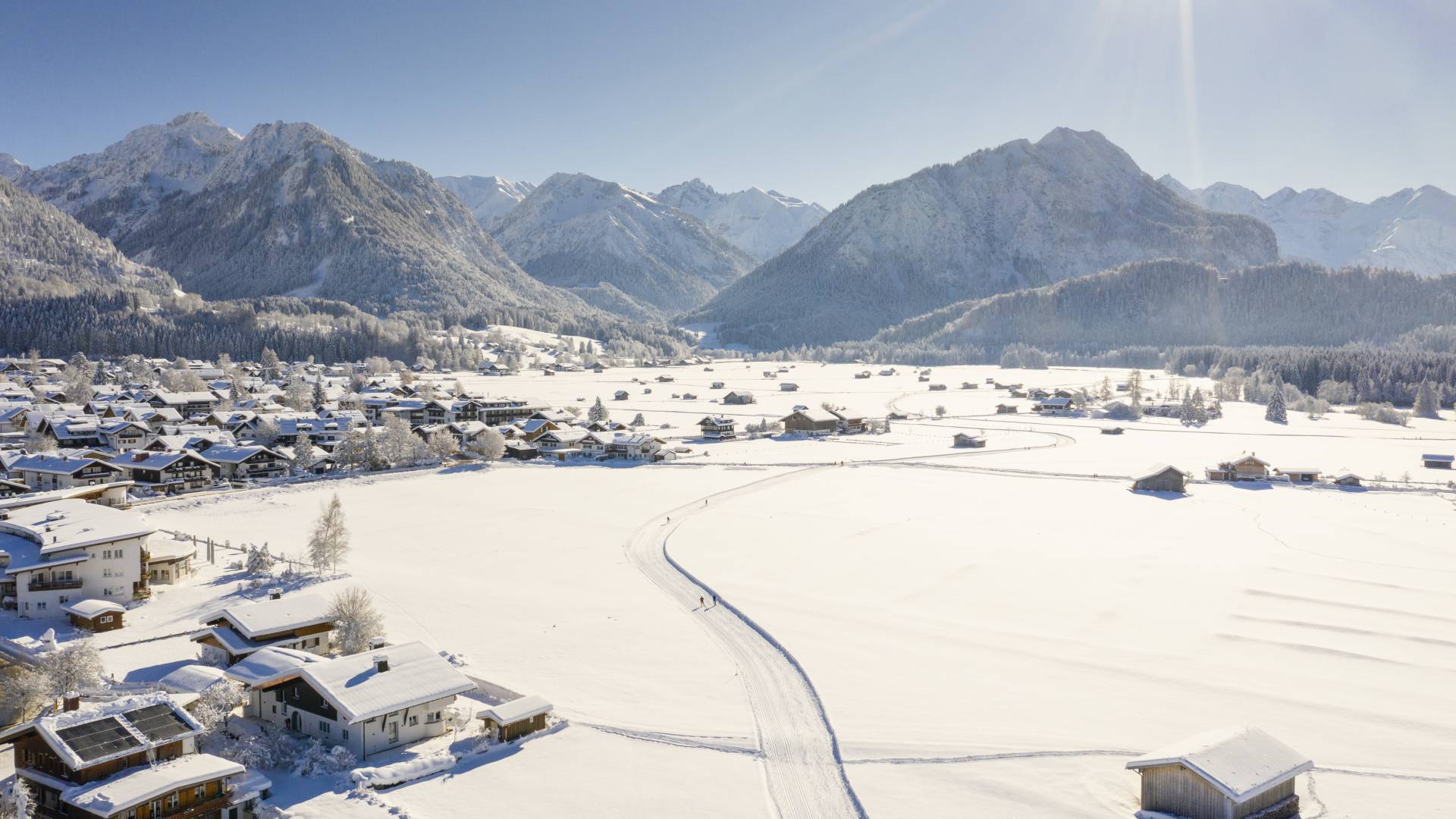 Oberstdorfer Rundkurs von oben Winter